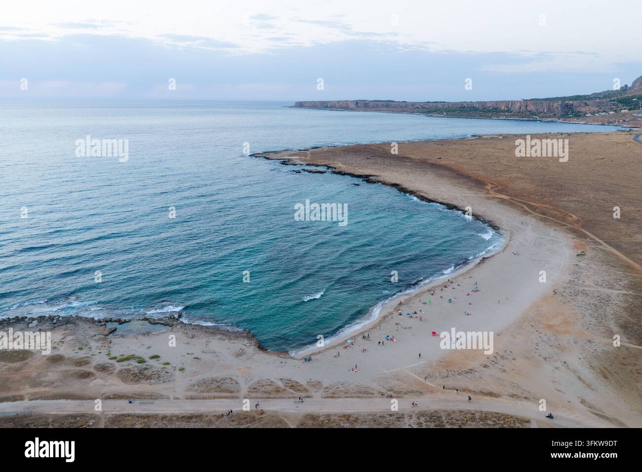 Aerial view of Riserva Naturale Orientata dello Zingaro with turquoise ...