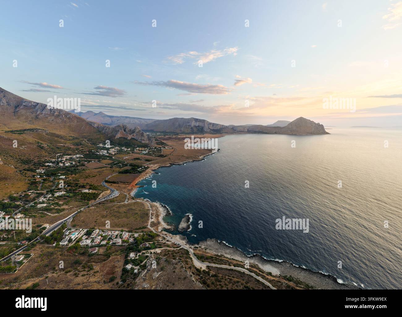 Aerial view of Riserva Naturale Orientata dello Zingaro with rugged ...