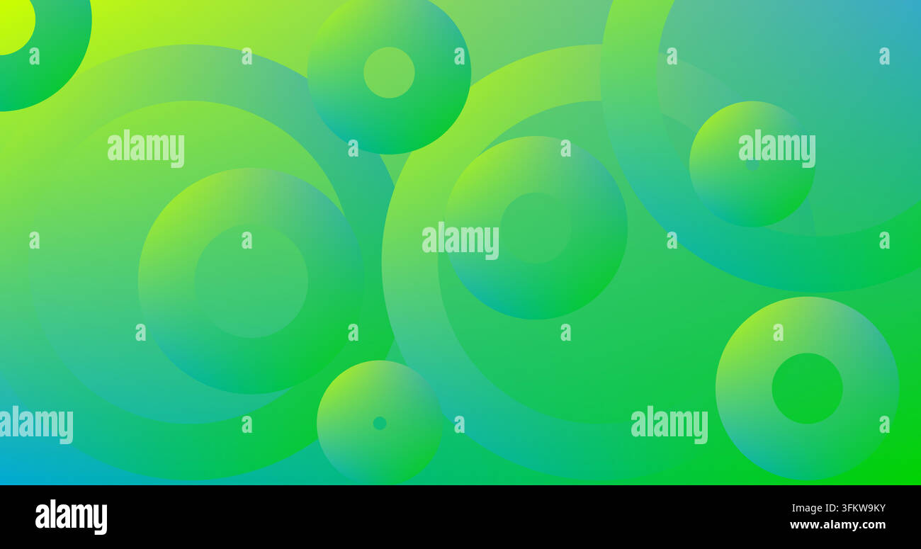 abstract background with green Blue Rings circles on Gradient Negative ...