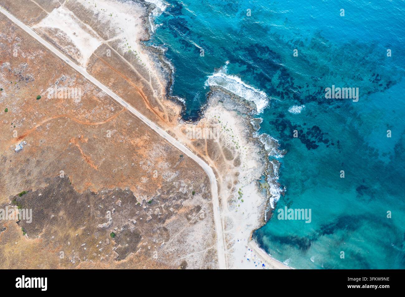 Aerial view of Riserva Naturale Orientata dello Zingaro showing the ...
