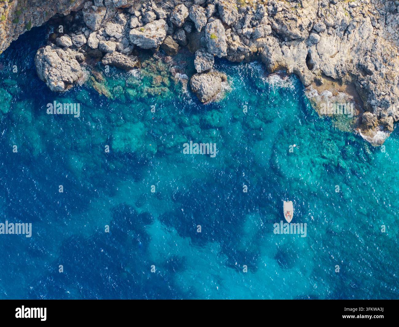 Aerial view of Riserva Naturale Orientata dello Zingaro with rugged ...