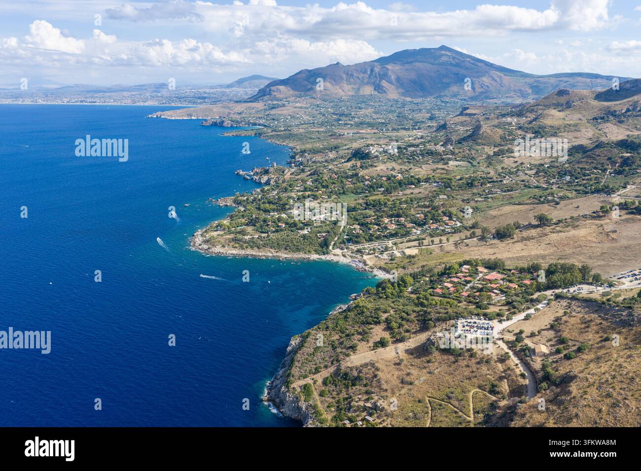 Aerial view of Riserva Naturale Orientata dello Zingaro with rugged ...