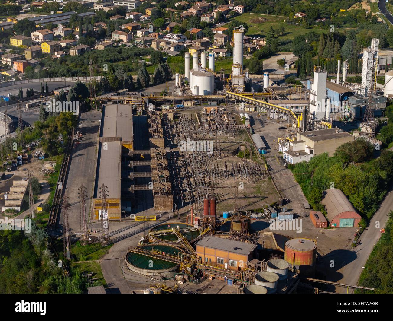 Aerial view of the Acciai Speciali Terni S.p.A. industrial steel plant ...