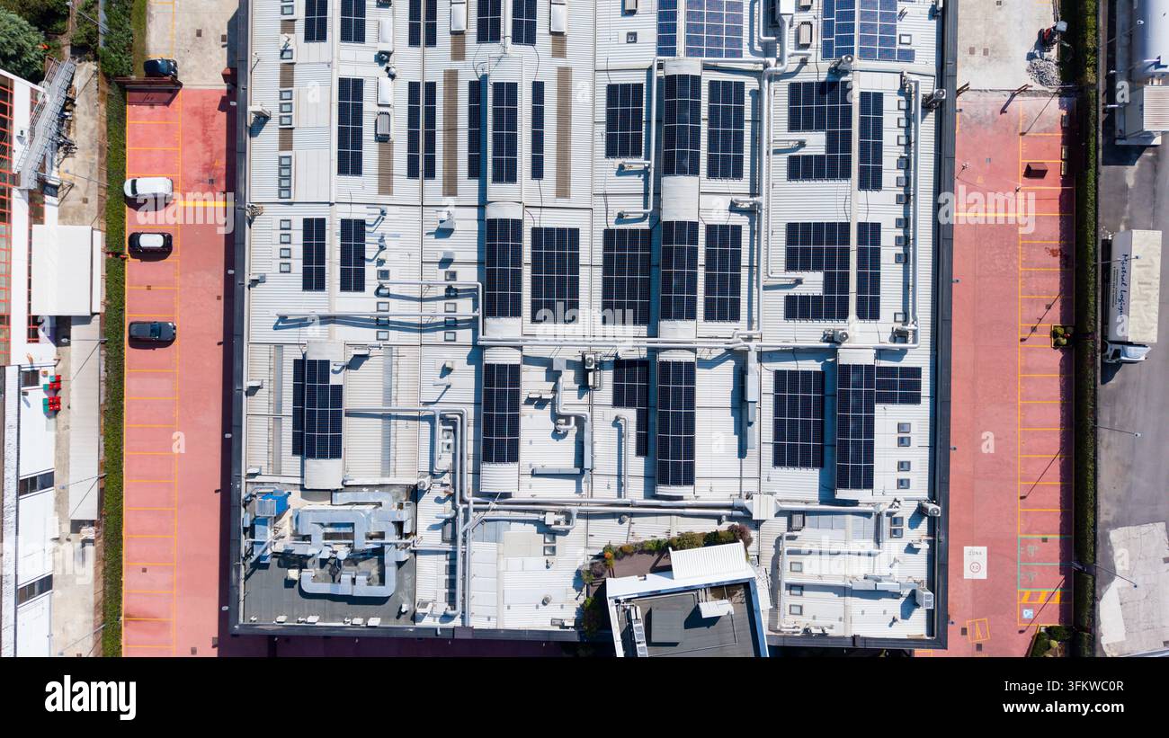 Aerial view of a food additive manufacturing plant featuring extensive ...