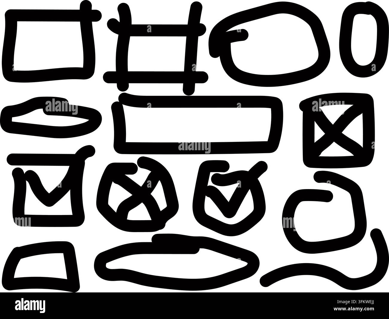 Hand Drawn UI Interface Icon Set with Web Design Symbols and Sketch ...