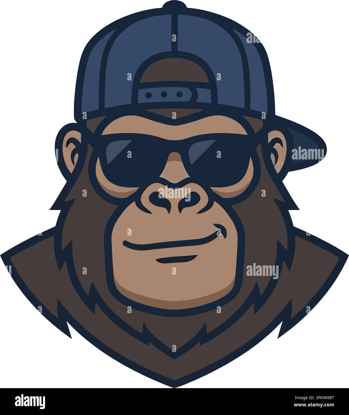 urious gorilla mascot logo vector, aggressive silverback ape esport design Stock Vector