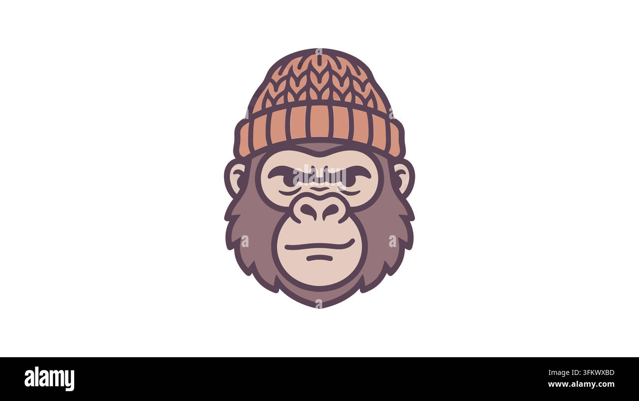 urious gorilla mascot logo vector, aggressive silverback ape esport design Stock Vector