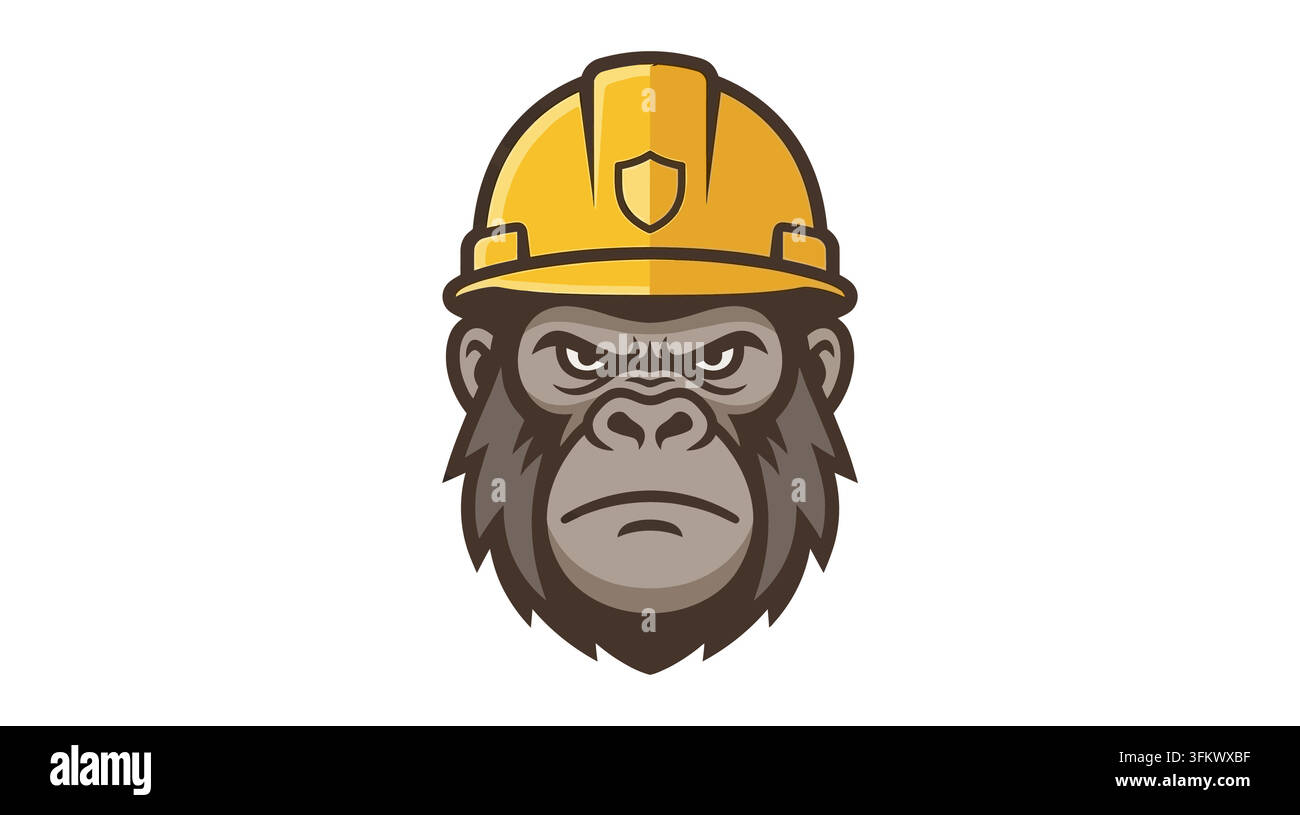 urious gorilla mascot logo vector, aggressive silverback ape esport design Stock Vector