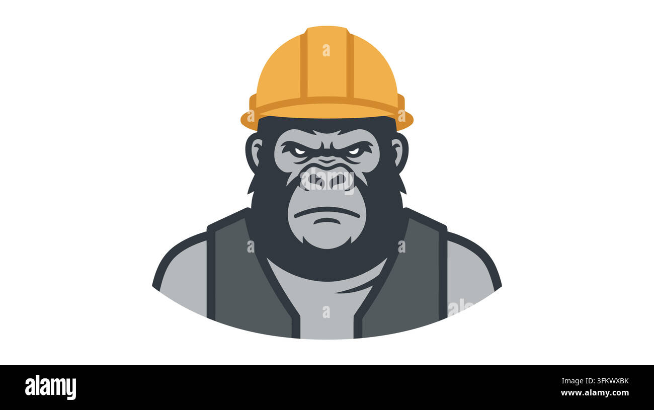 urious gorilla mascot logo vector, aggressive silverback ape esport design Stock Vector