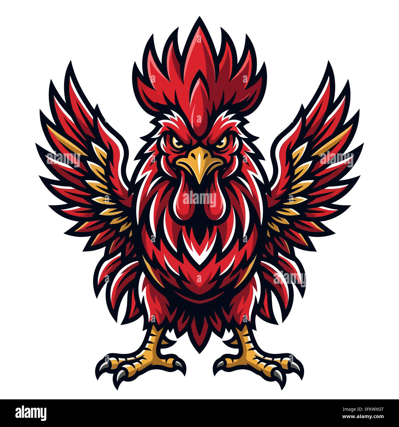 ooster logo vector illustration, fresh farm chicken silhouette concept ...
