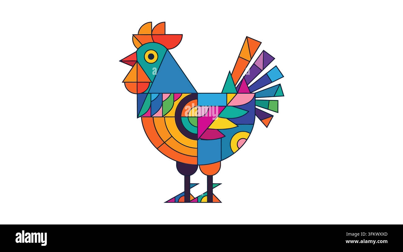 ooster logo vector illustration, fresh farm chicken silhouette concept ...