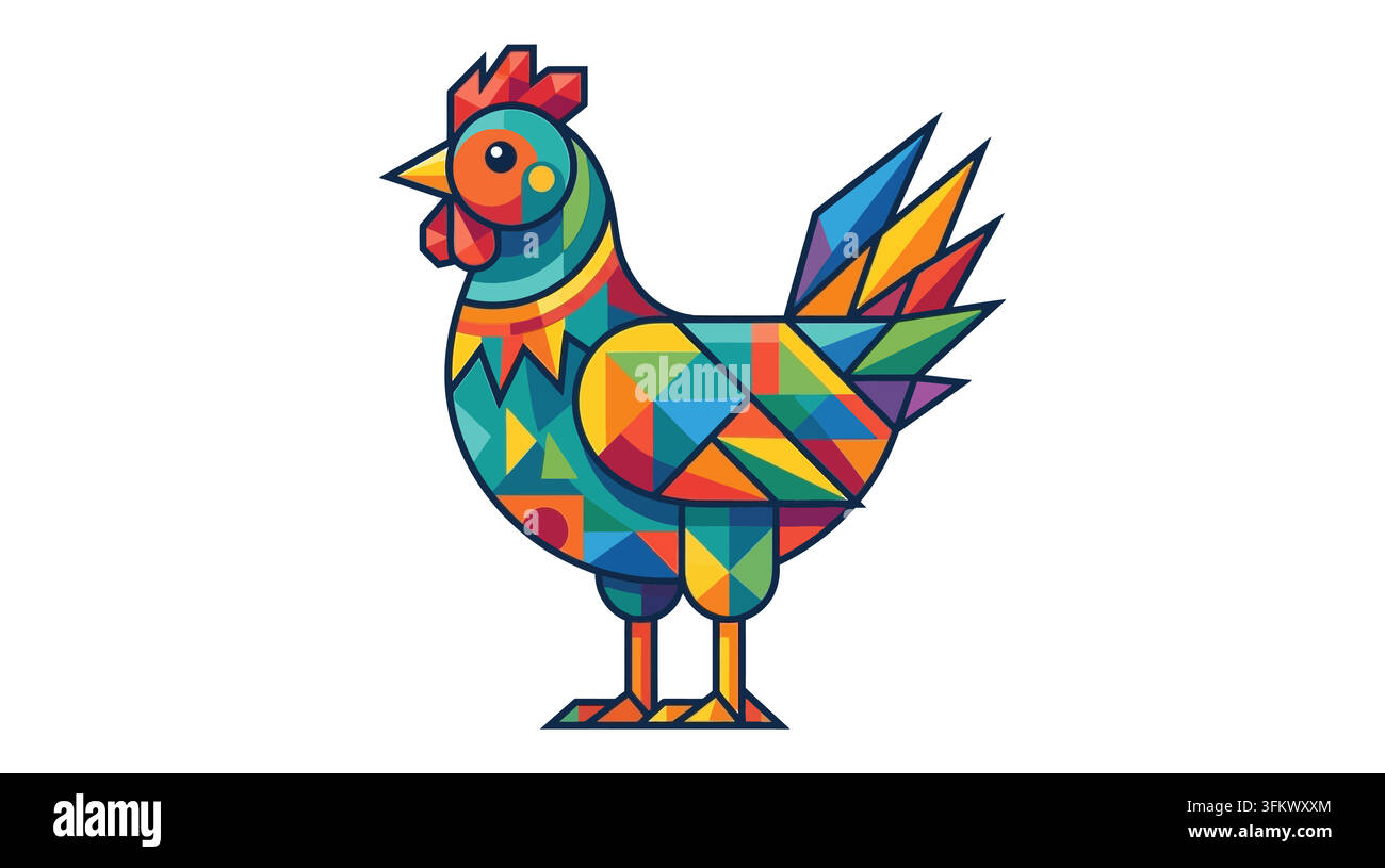 ooster logo vector illustration, fresh farm chicken silhouette concept ...