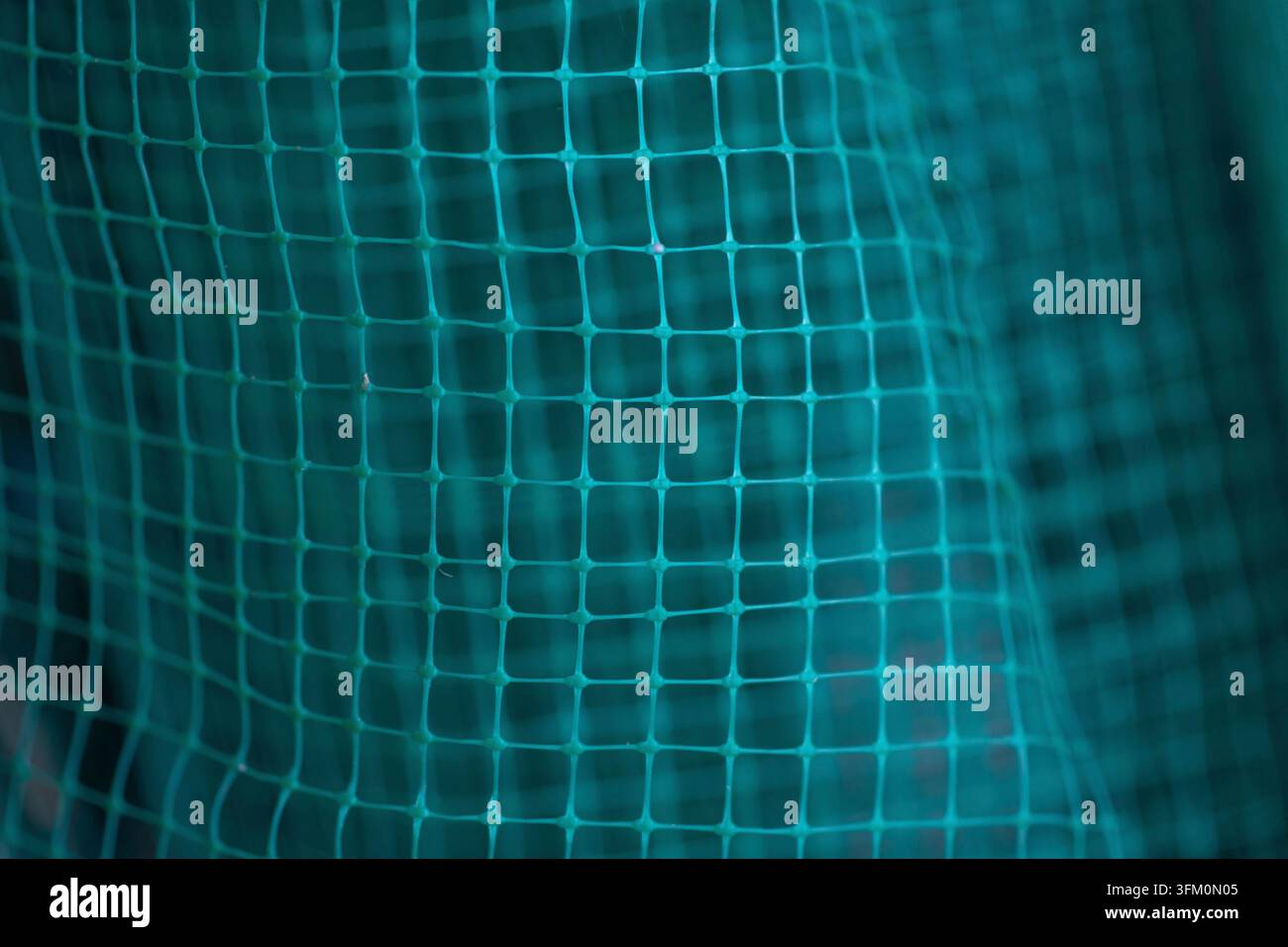 Green grid background. geometrically distorted texture grid. Selective focus Stock Photo