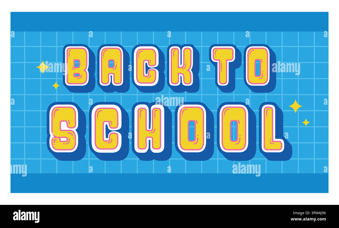 Premium editable text effects Back To School 3d template style. flat vector modern illustration Stock Vector