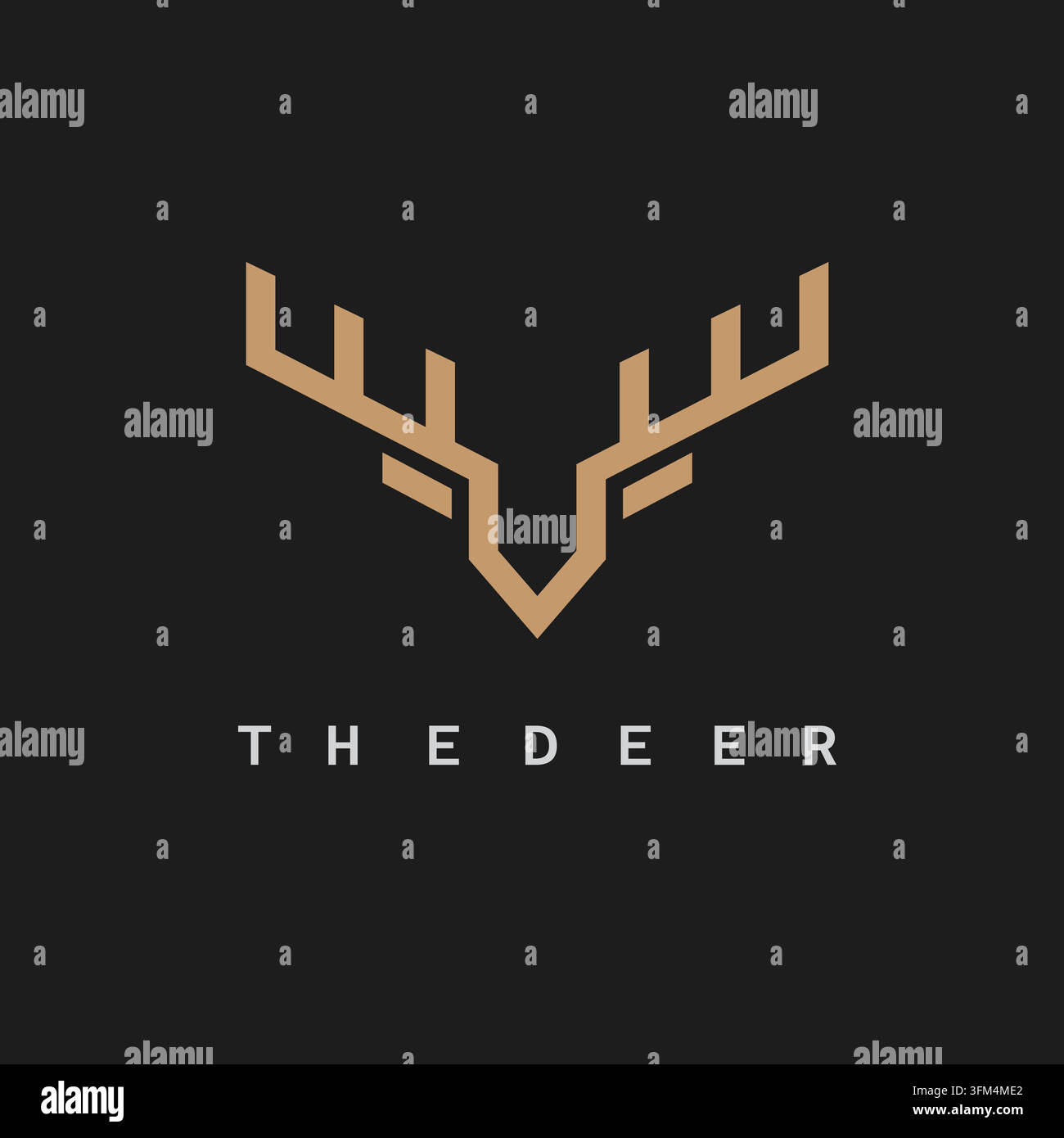 deer logo icon vector illustration concept design template Stock Vector