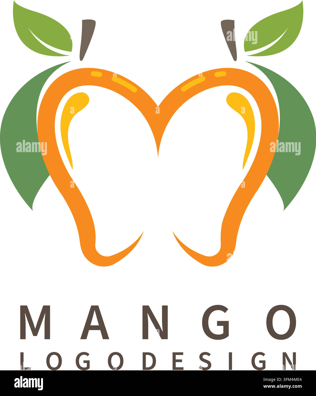 m letter mango icon logo vector concept design template Stock Vector