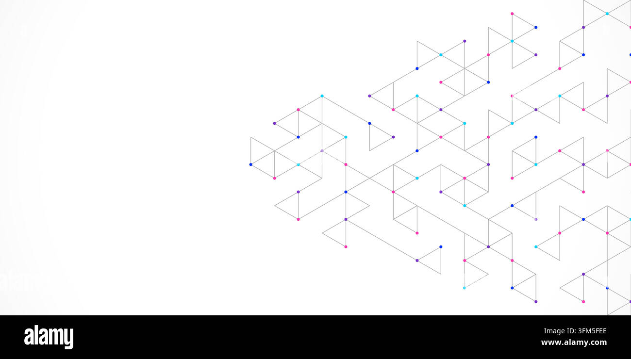 Abstract vector background with simple geometric figures and dots. Graphic design element and polygonal shape pattern Stock Vector