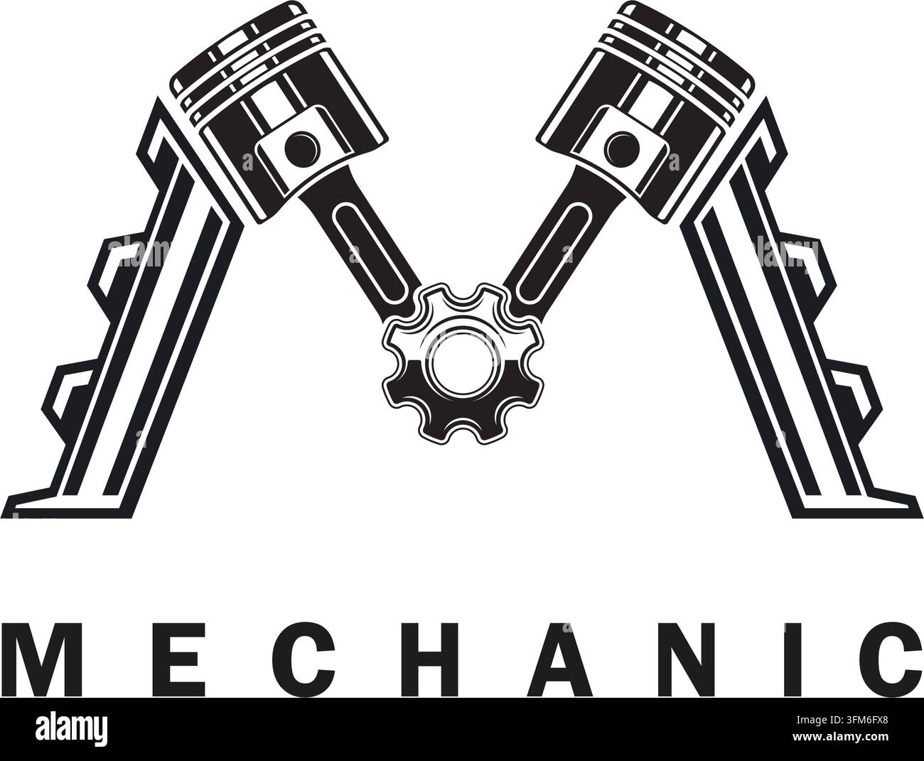 M letter piston gear logo icon vector concept design template web Stock Vector