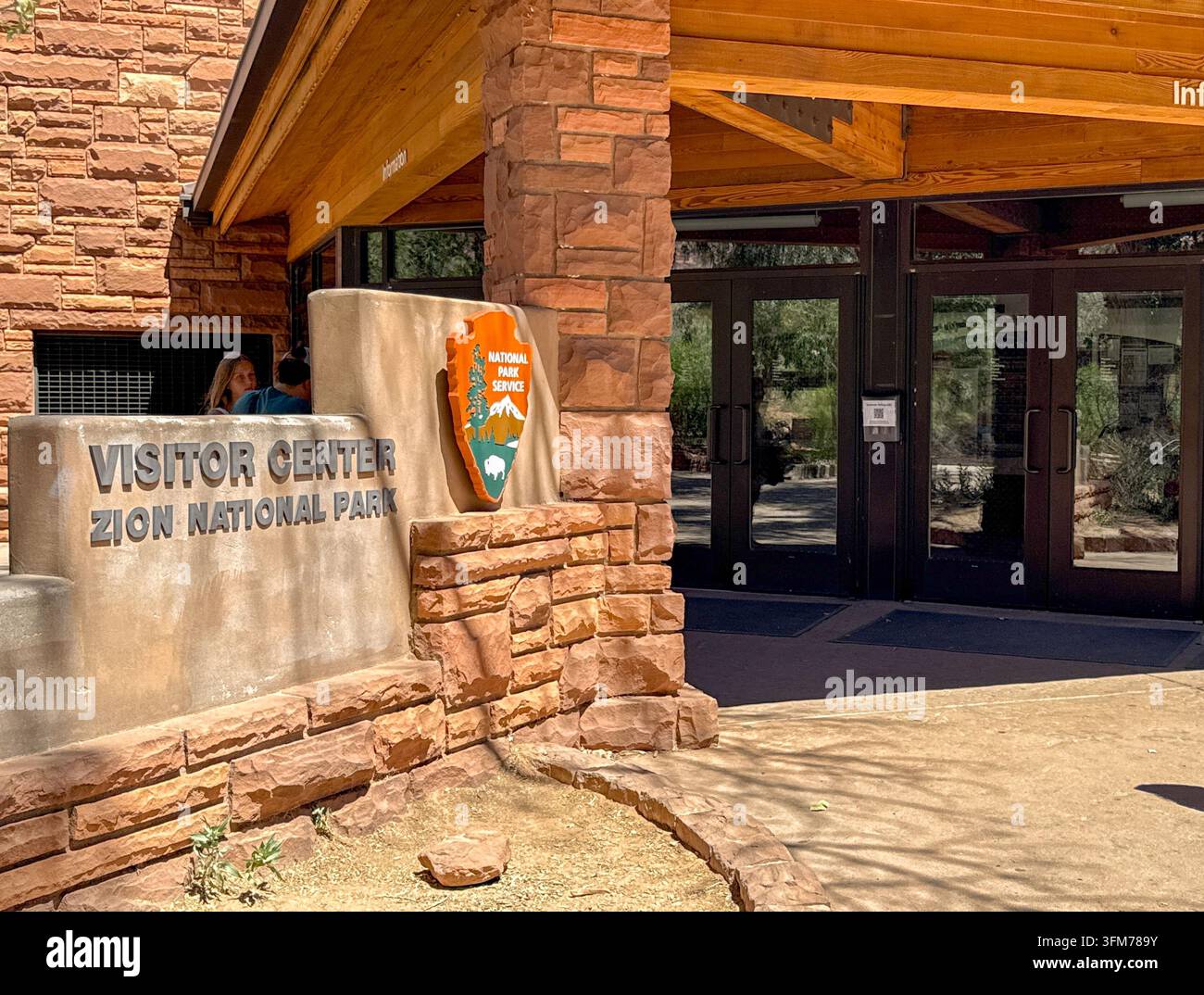 Zion National Park, Utah, USA - 27 June 2026: Front exterior view of the visitor center in Zion National Park. - Smartphone Captured Stock Image