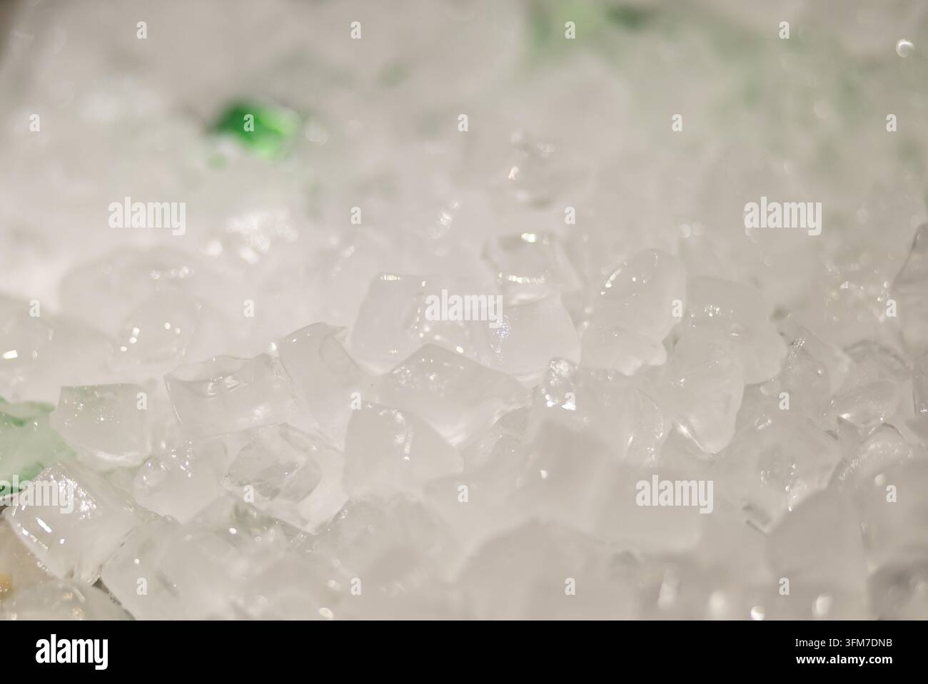 Crushed Ice Cubes with Soft White Texture Stock Photo