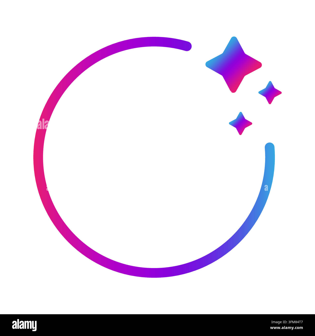 Circular frame sparkle star ornament with colorful vector gradient. eps 10. Stock Vector