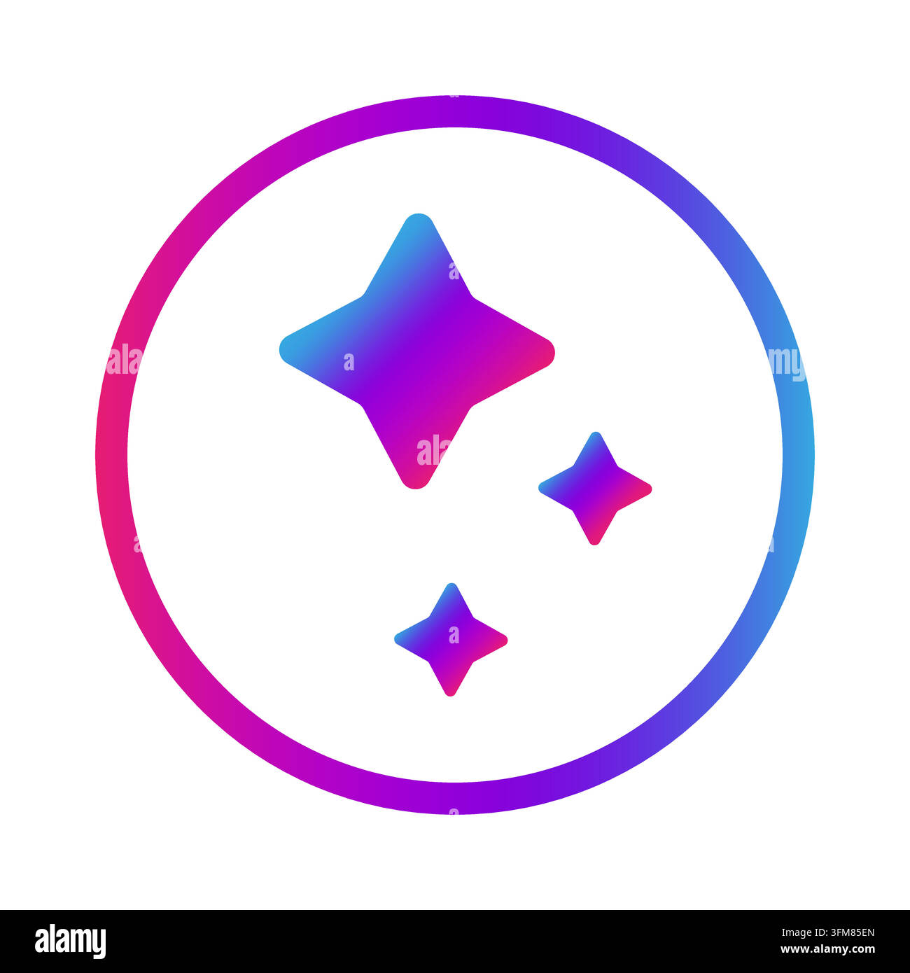 Circular border frame sparkle star with colorful vector gradient. eps 10. Stock Vector