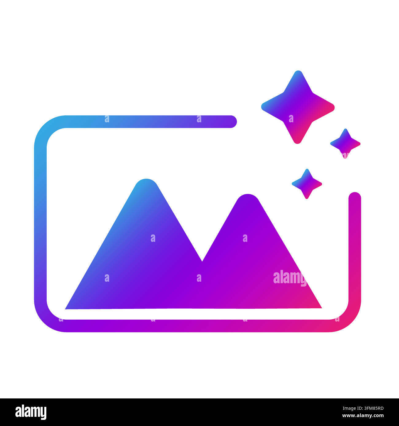 Picture gallery app icon with colorful vector gradient Stock Vector