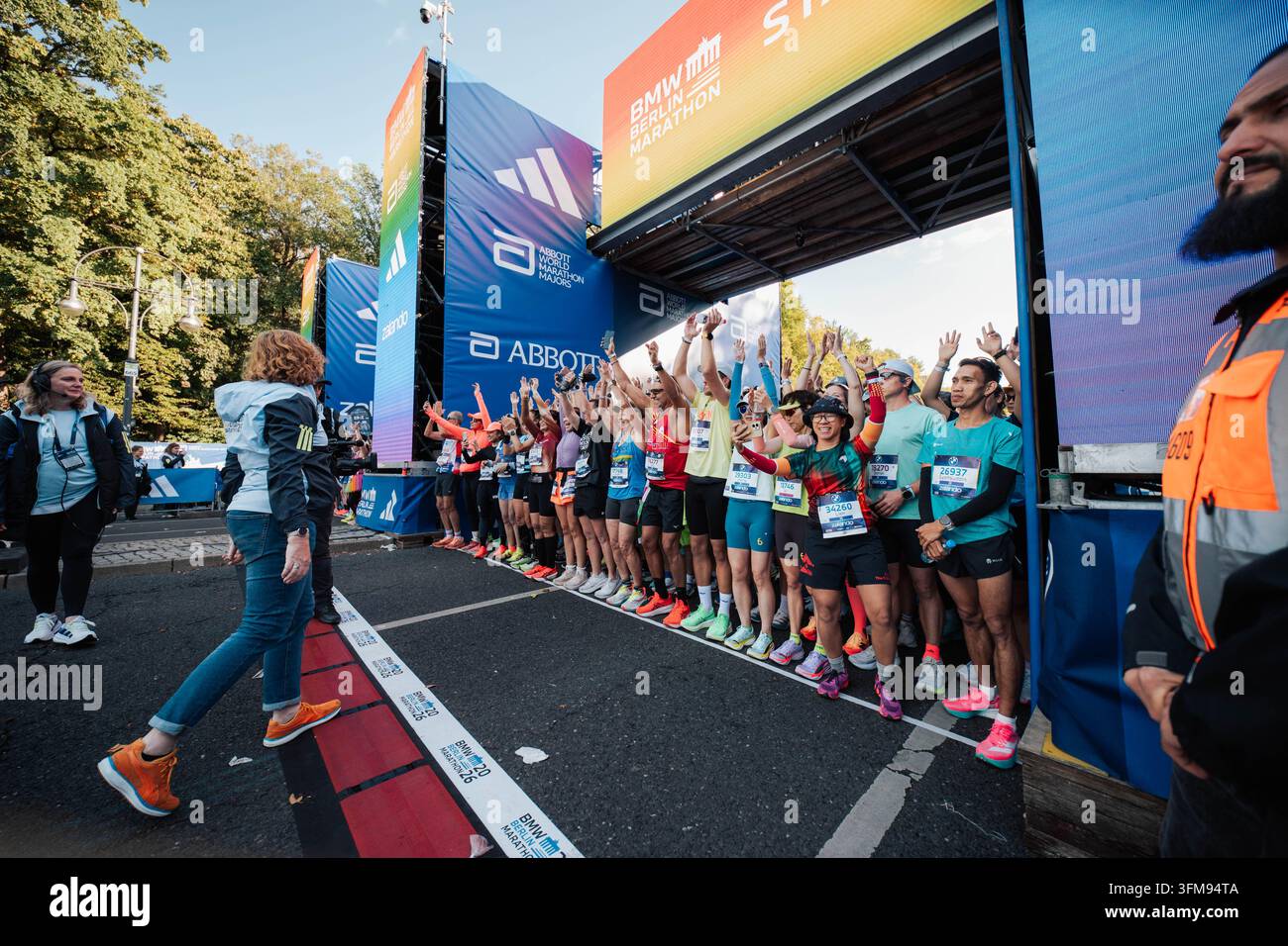 BMW Berlin Marathon 2026, Berlin, Germany, Runners pose for photos with ...