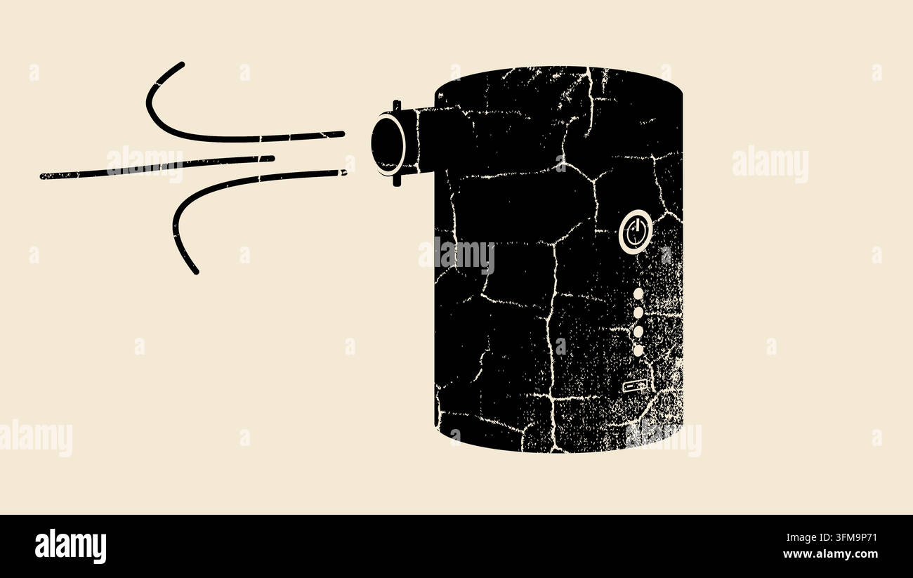 Air Pump for Inflatables, black isolated vector silhouette Stock Vector