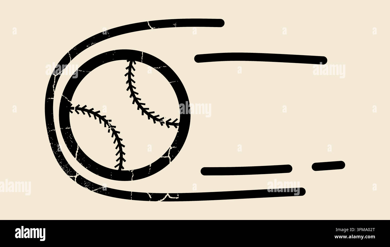 baseball ball symbol, black isolated vector silhouette Stock Vector