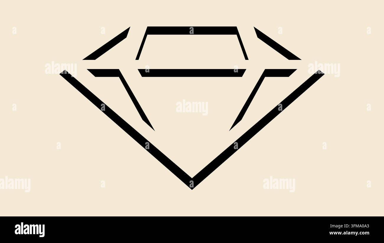 Diamond symbol, black isolated vector silhouette Stock Vector