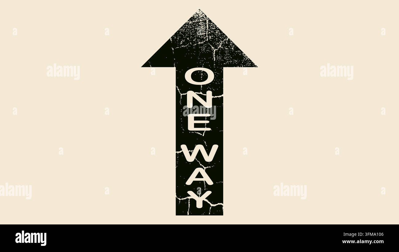 one way sign, black isolated vector silhouette Stock Vector