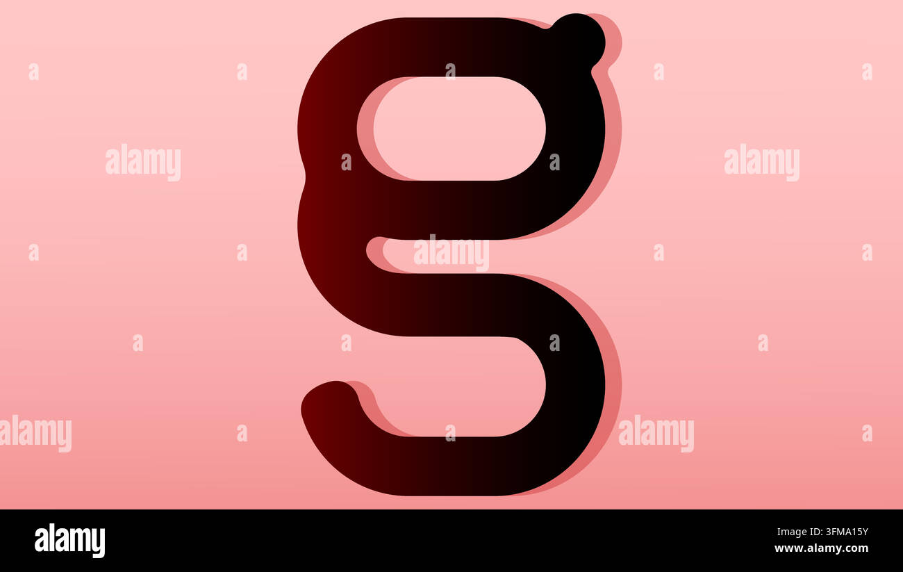 Small English Letter g, color vector illustration Stock Vector