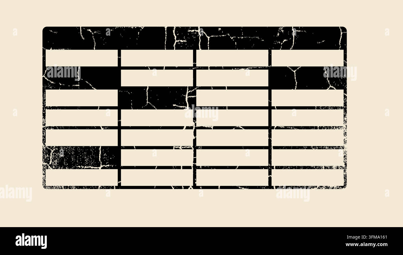 Spreadsheet symbol, black vector silhouette Stock Vector