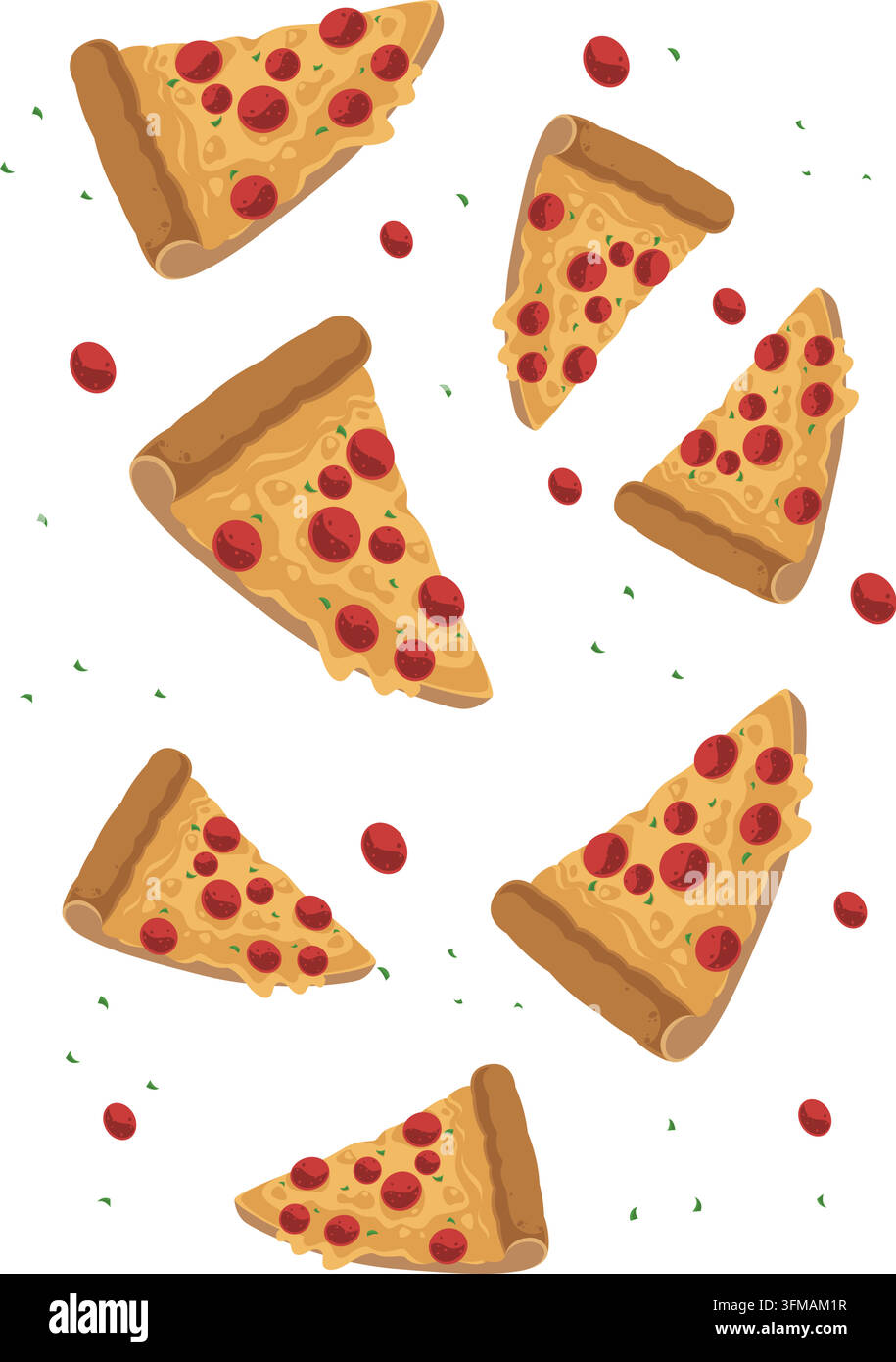 Pizza seamless pattern background vector illustration stock illustration Stock Vector