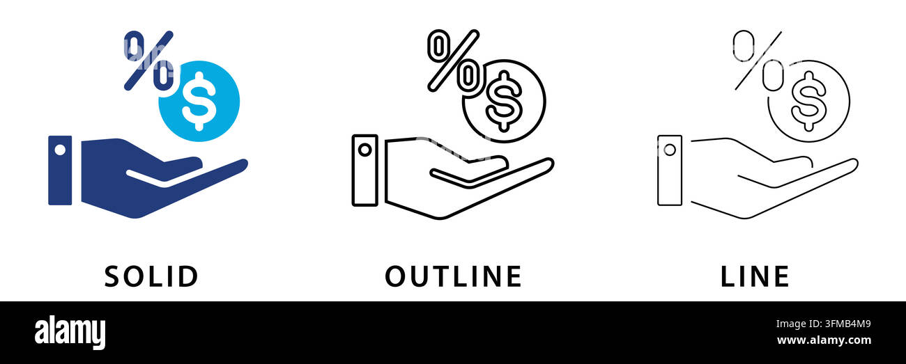Creditor icon in solid, outline, and line style Stock Vector
