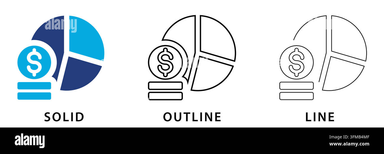 Budget icon in solid, outline, and line style Stock Vector Image & Art ...