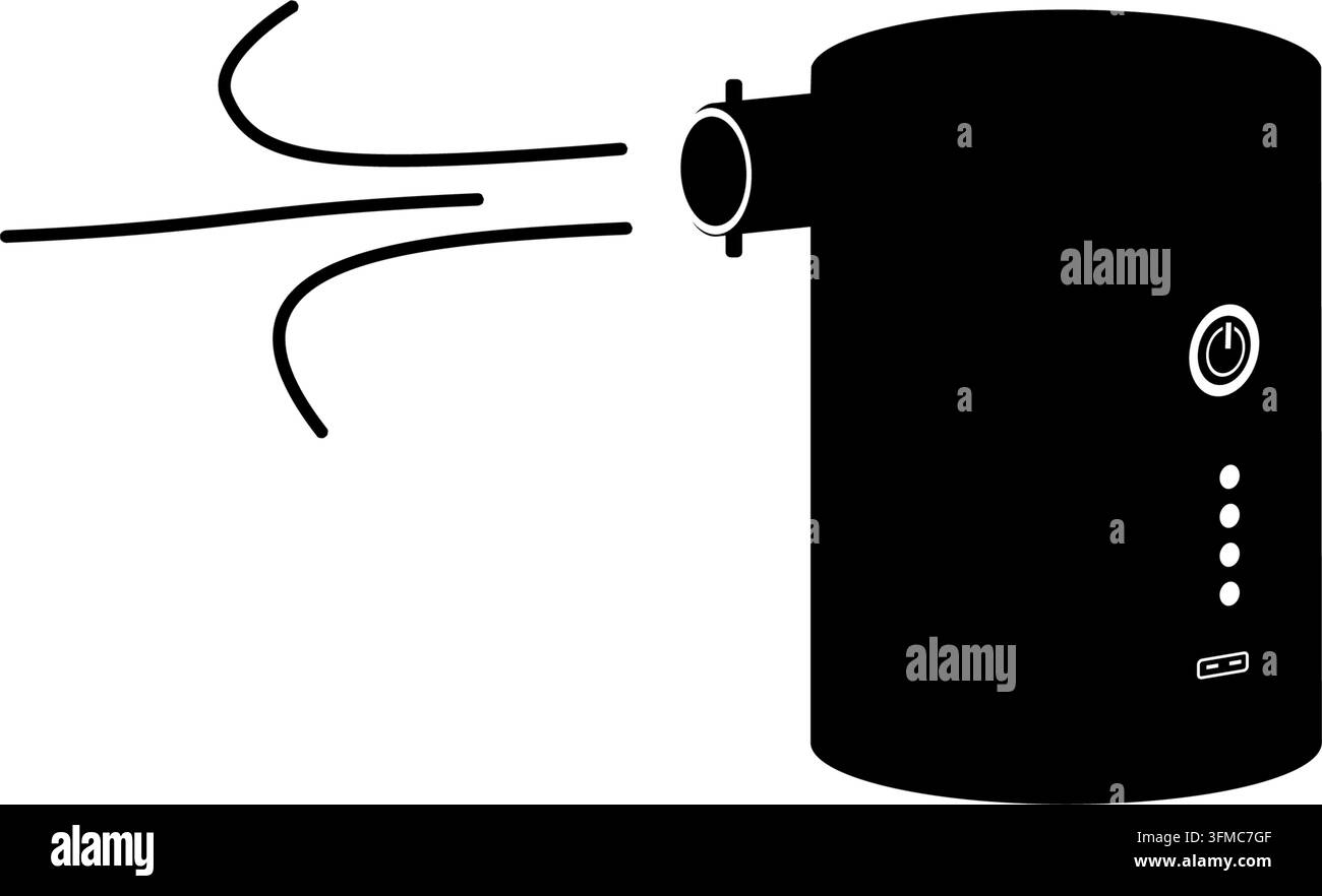 Air Pump for Inflatables, black isolated vector silhouette Stock Vector
