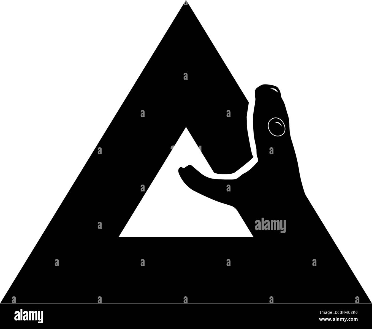 Snake devouring itself, black isolated vector silhouette Stock Vector
