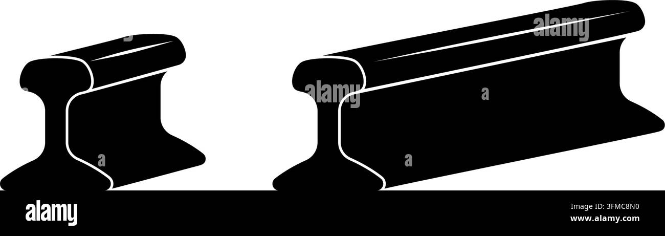 steel metallurgical beam profile, black isolated vector silhouette Stock Vector