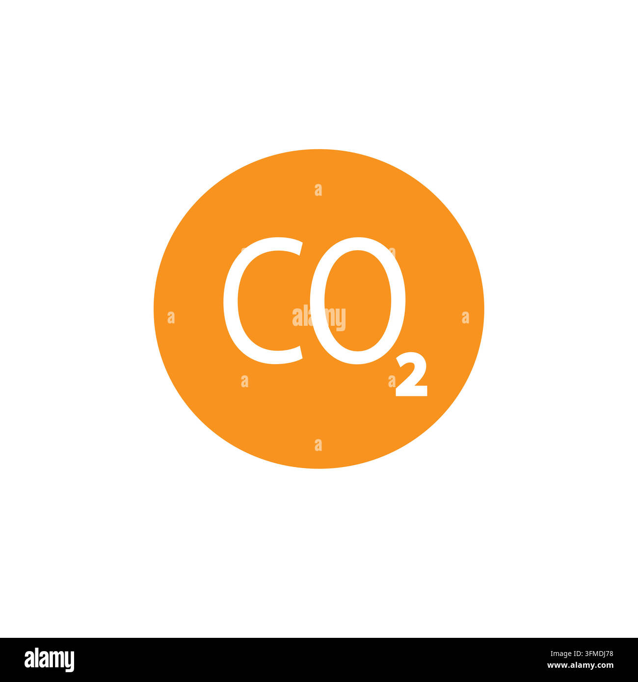 Minimal Carbon Dioxide icon in flat circle style Stock Vector