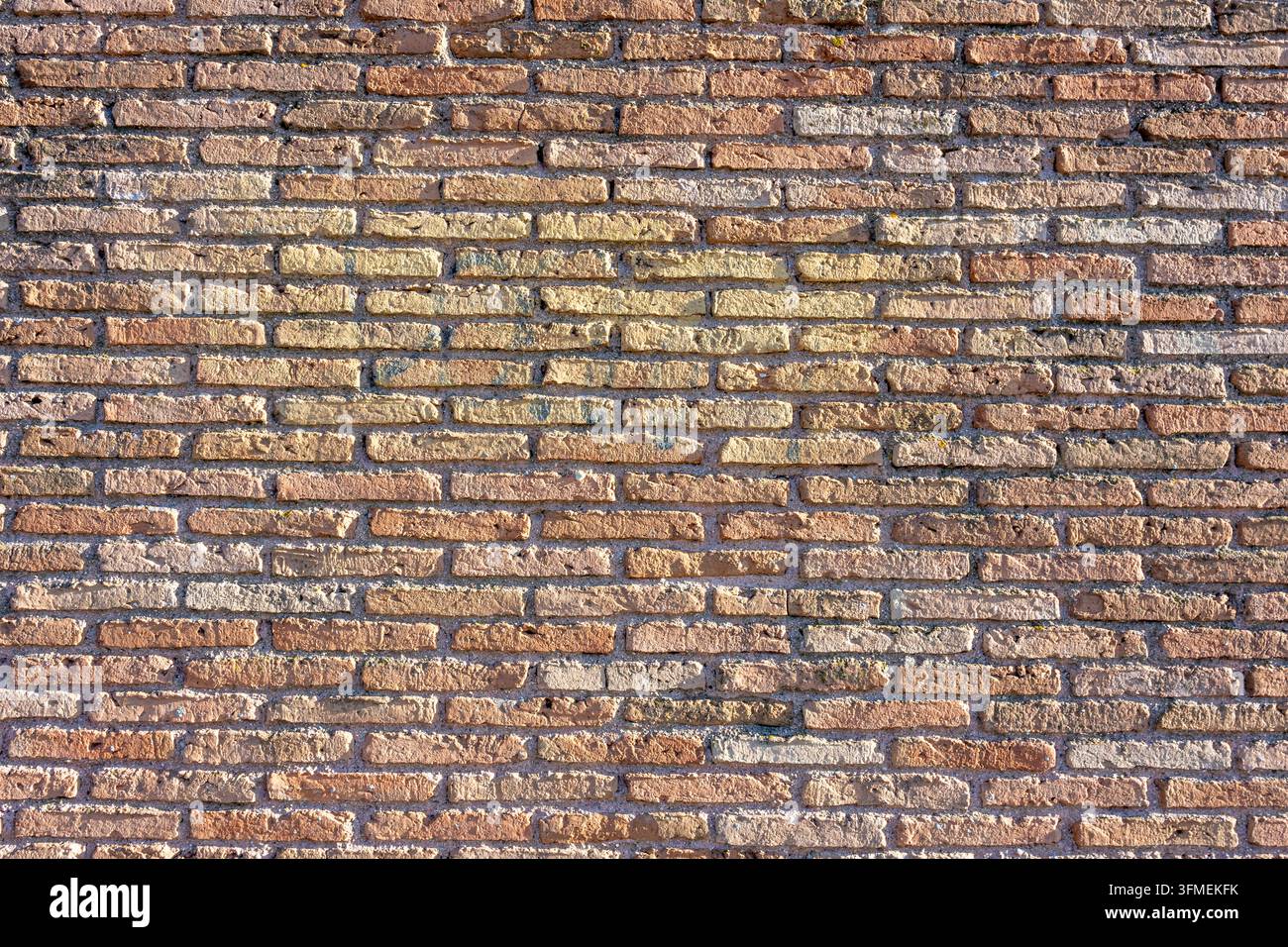 Background from an old rustic red brick wall Stock Photo