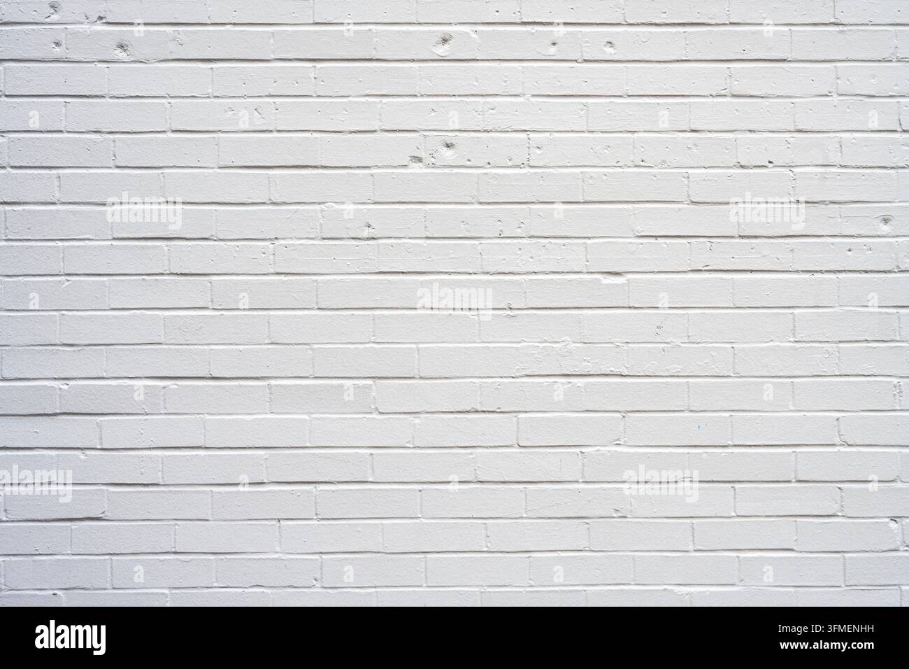 Background from a wall of white painted bricks Stock Photo