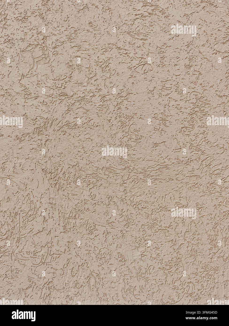 Stucco wall presenting a rough textured surface. Beige plaster creating an abstract background material for design Stock Photo