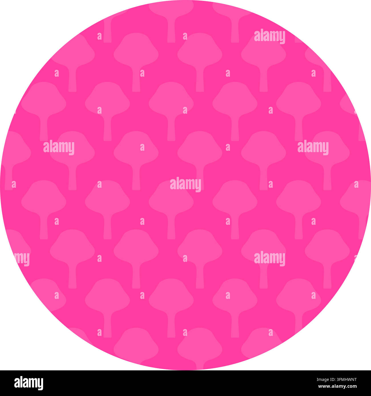 Pink tree pattern round shape flat vector illustration graphic design ...