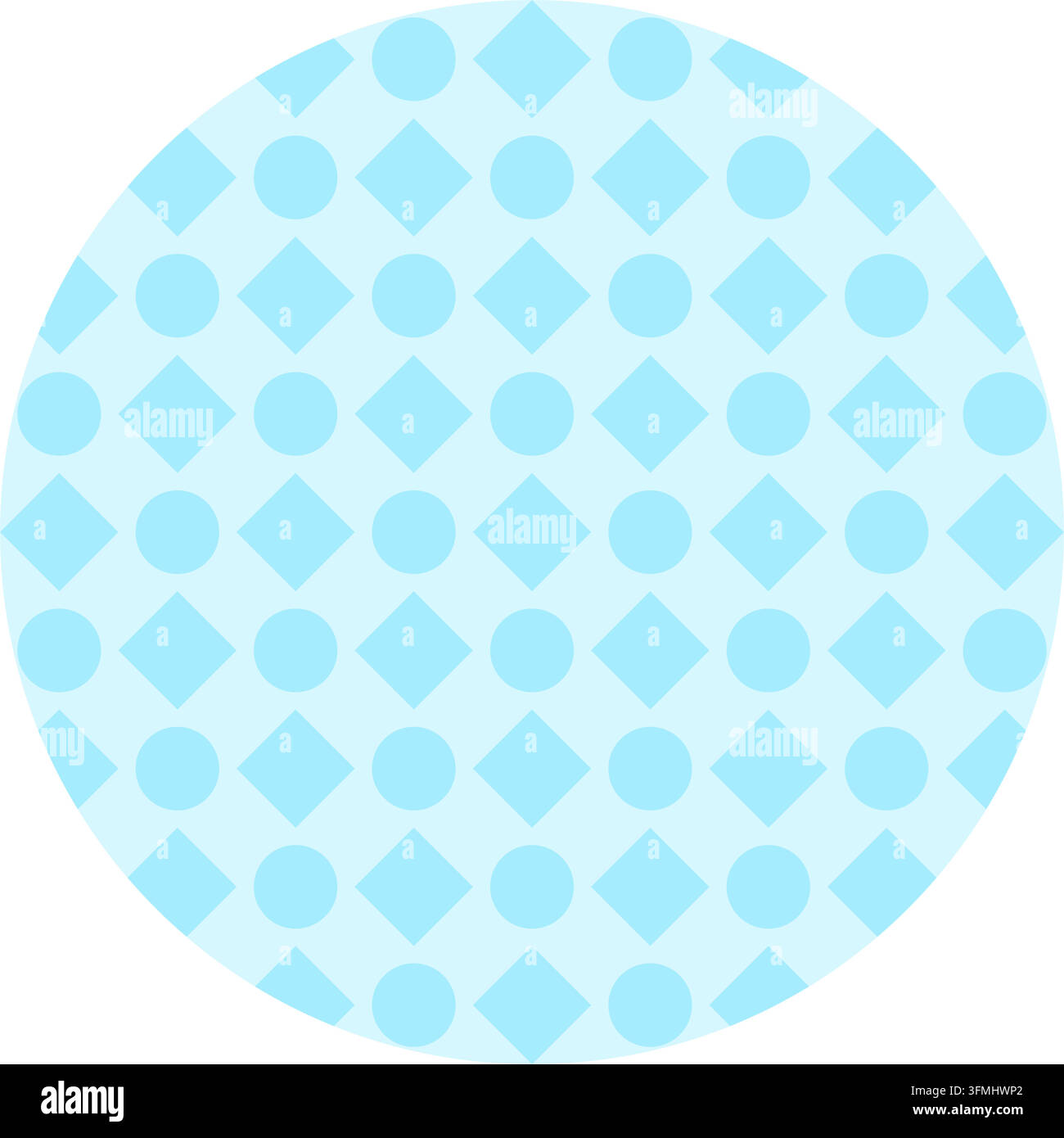 Blue circle diamond pattern round shape flat vector illustration ...