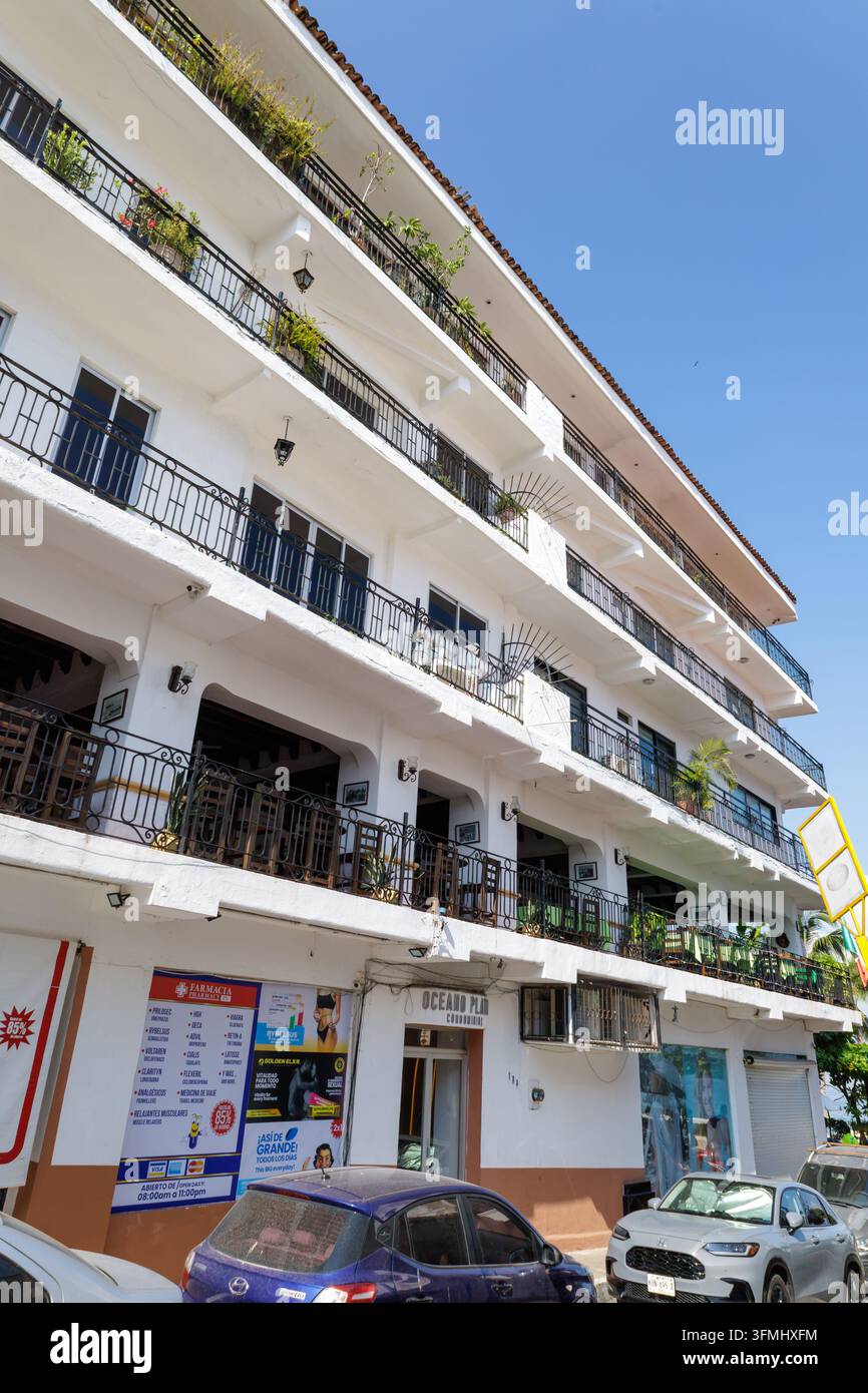 Facade with balconies on an apartment building Stock Photo - Alamy