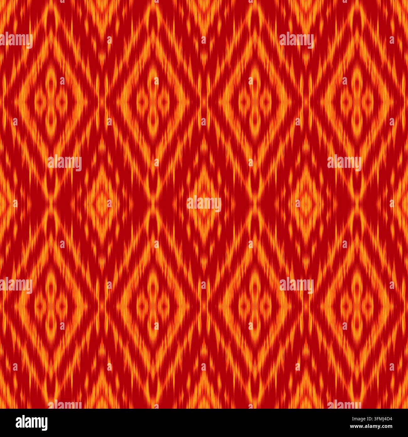 Hand-drawn Seamless Terracotta Diamond Pattern for Traditional Fabric ...