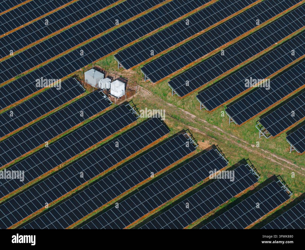 Aerial view of the Chelveston Renewable Energy solar farm featuring ...