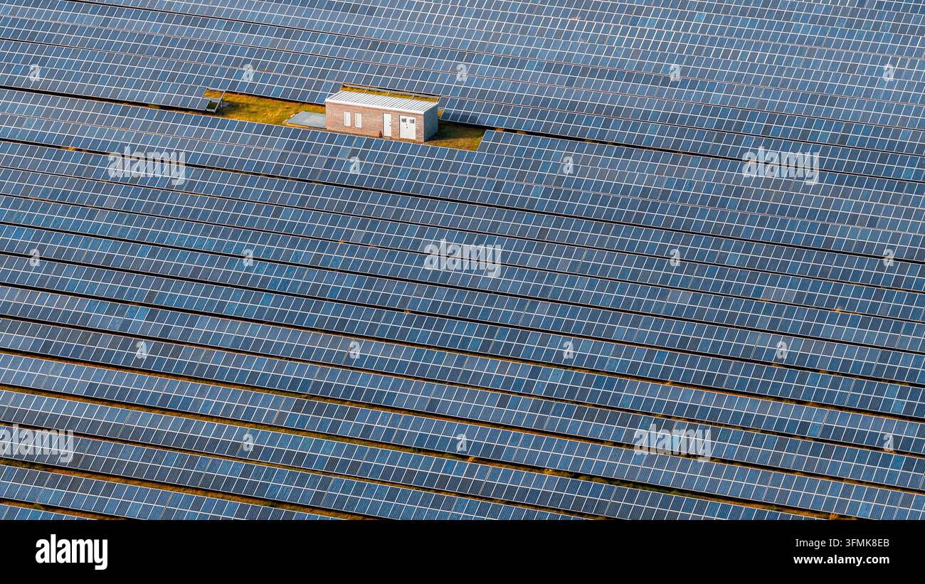 Aerial view of the Chelveston Renewable Energy solar farm featuring ...